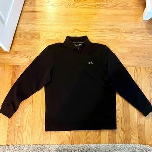 Mens large Under Armour 1/4 zip black pullover worn once